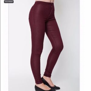 American Apparel Burgundy Easy Jean